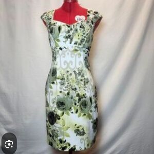 NWT Connected Green Floral Sleeveless Sheath Dress    Size 14P